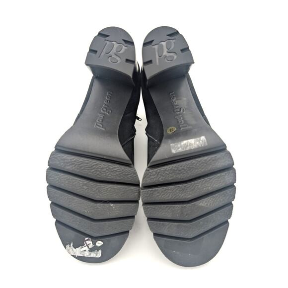 Paul Green Selma Lug Sole Bootie Platform Buckle Black Nubuck Size US8 UK5.5 - Picture 7 of 9